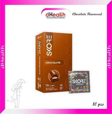 Picture of Skore Chocolate Flavoured & 1500 Dots Plus with Additional Lubrication  Condoms Single Pack 1x10= 10pcs