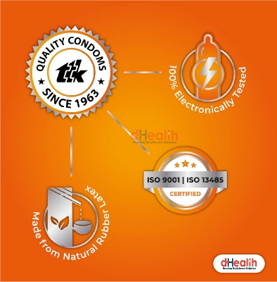Picture of Skore Orange Flavoured  & 1500 Dots Plus with Additional Lubrication Condoms Single Pack 1x10= 10pcs