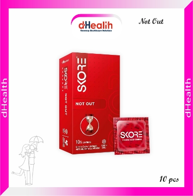 Picture of Skore NOT OUT Climax Delay With Raised & 1500 Dots Plus with Additional Lubrication  Condoms Single Pack 1x10= 10pcs