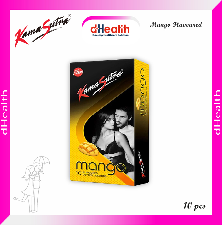 Picture of Kamasutra Mango Flavor with Dotted Condoms Single Pack (1x10)=10pcs