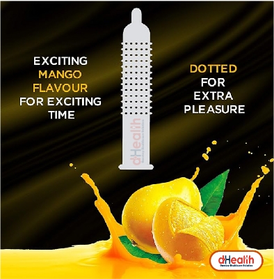 Picture of Kamasutra Mango Flavor with Dotted Condoms Single Pack (1x10)=10pcs