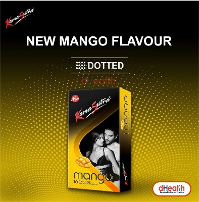 Picture of Kamasutra Mango Flavor with Dotted Condoms Single Pack (1x10)=10pcs