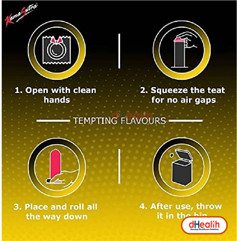 Picture of Kamasutra Mango Flavor with Dotted Condoms Single Pack (1x10)=10pcs