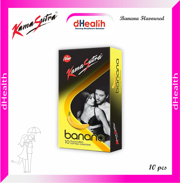 Picture of Kamasutra Banana Flavor with Dotted Condoms Single Pack (1x10)=10pcs