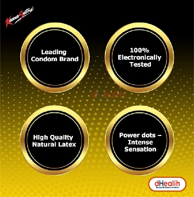 Picture of Kamasutra Banana Flavor with Dotted Condoms Single Pack (1x10)=10pcs