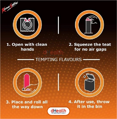 Picture of Kamasutra Butterscotch Flavor with Dotted Condoms Single Pack (1x10)=10pcs