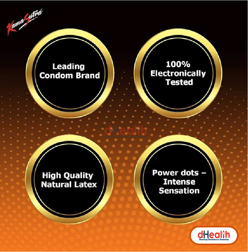 Picture of Kamasutra Butterscotch Flavor with Dotted Condoms Single Pack (1x10)=10pcs