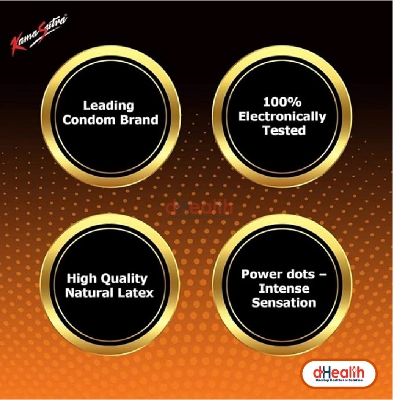 Picture of Kamasutra Butterscotch Flavor with Dotted Condoms Single Pack (1x10)=10pcs