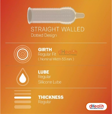 Picture of Kamasutra Butterscotch Flavor with Dotted Condoms Single Pack (1x10)=10pcs