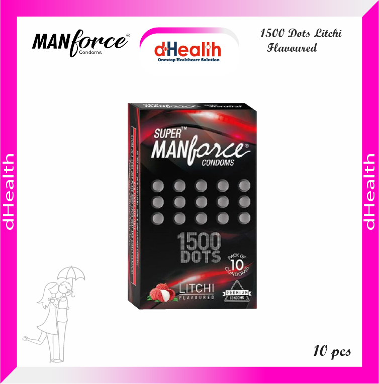 Picture of Manforce Condom for Men 10pcs Pack - Manforce 1500 Dots Litchi/ Game/ Black Grape/ Cocktail Hazenlut/ Cocktail Strawberry/ Sunny/ Strawberry/ Chocolate/ Orange/ Pineapple Flavor Condom (Made in India) Select Variants & Order
