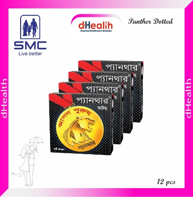 Picture of Panther Dotted Condoms 4 Pack Combo, Total 12 pcs