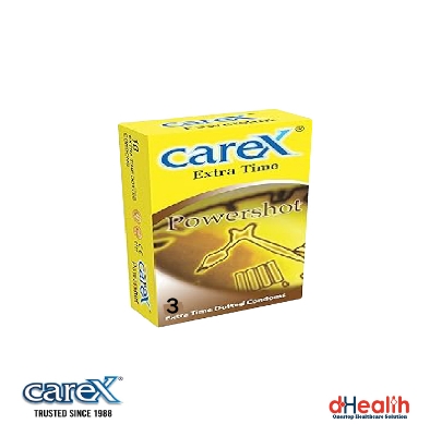 Picture of Carex Extra Time Powershot Dotted & Contoured Condom Indian 1 Packet (3 Pcs)