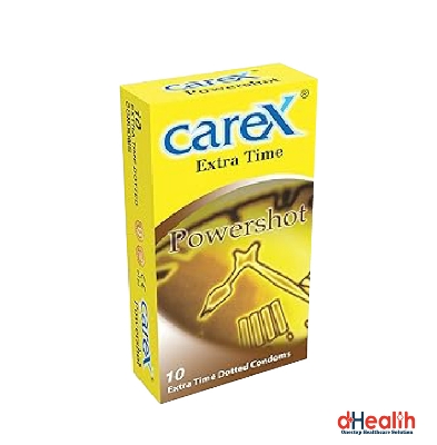 Picture of Carex Extra Time Powershot Dotted & Contoured Condom Indian 1 Packet (3 Pcs)