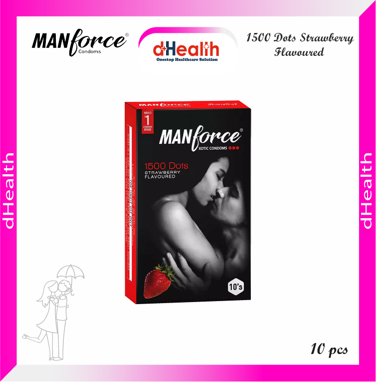 Picture of Manforce Wild Strawberry Flavoured Condom For Men - 10Pcs Pack (India)