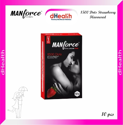 Picture of Manforce Wild Strawberry Flavoured Condom For Men - 10Pcs Pack (India)