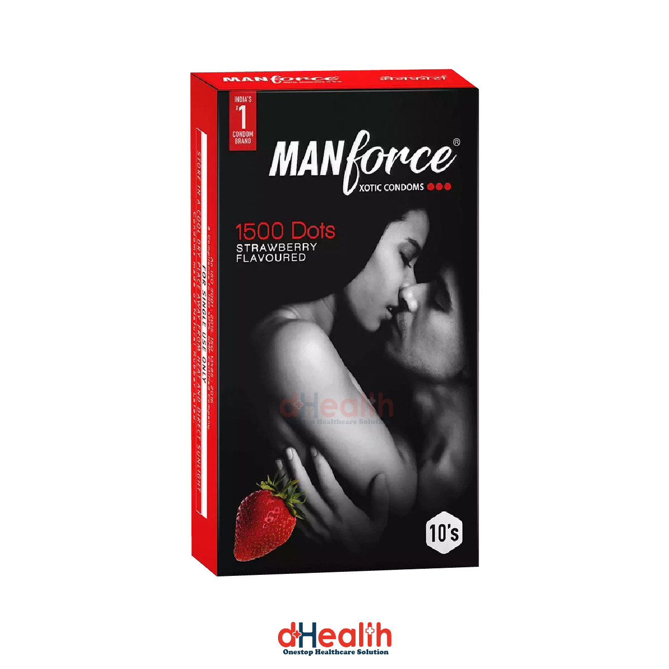 Picture of Manforce Wild Strawberry Flavoured Condom For Men - 10Pcs Pack (India)