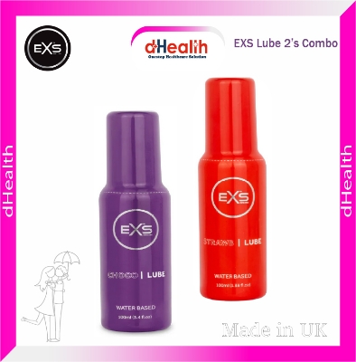 Picture of EXS Lubricant Choco & Strawberry Flavored Water Based Lubricant 100ml 2's Combo Pack