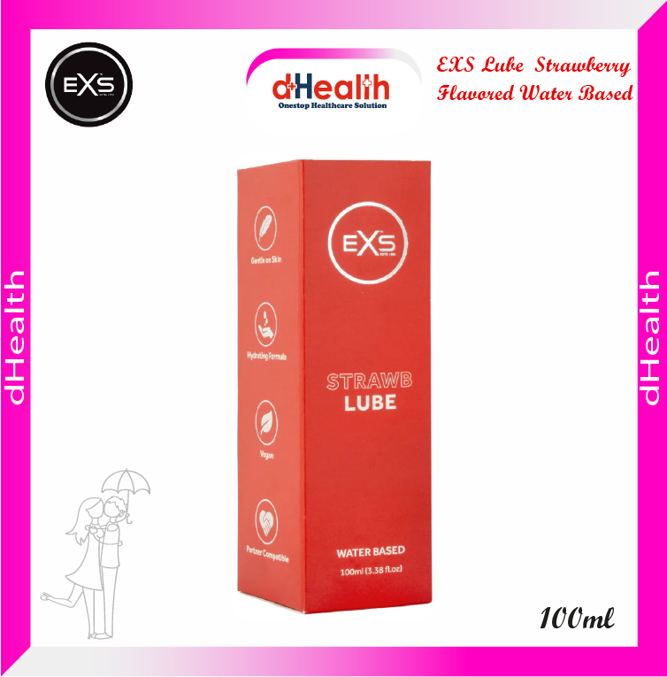 Picture of EXS Lubricant Clear & Strawberry Flavored Water Based Lubricant 100ml 2's Combo Pack