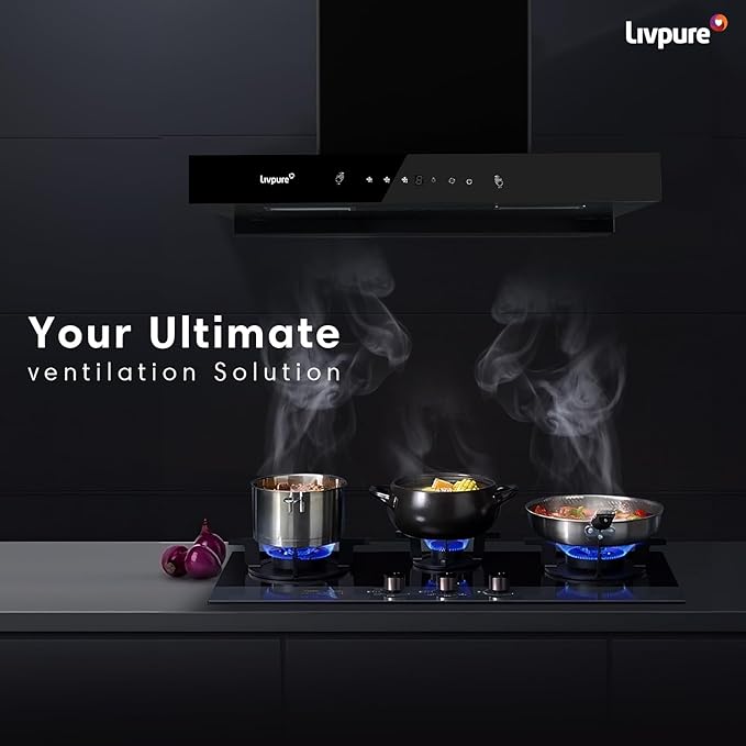 Picture of Livpure Ether-75 Kitchen Hood Filterless autoclean technology with Touch and gesture control |10 Year Warranty On Motor