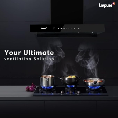 Picture of Livpure Ether-75 Kitchen Hood Filterless autoclean technology with Touch and gesture control |10 Year Warranty On Motor