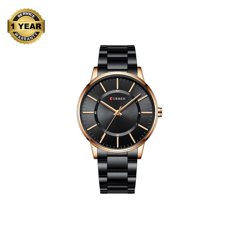 Picture of CURREN 8385 Black Stainless Steel Analog Watch For Men - RoseGold & Black
