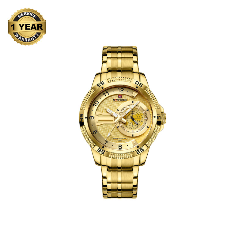Picture of NAVIFORCE NF9206 Golden Stainless Steel Chronograph Watch For Men - Golden