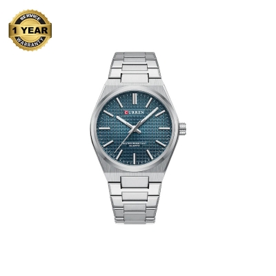 Picture of CURREN 8439S Silver Stainless Steel Analog Watch For Men - Royal Blue & Silver