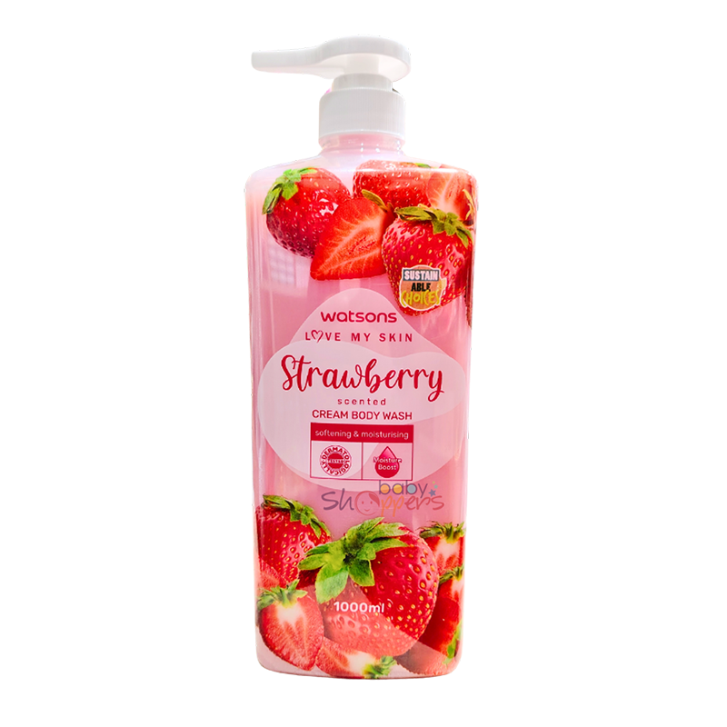 Picture of International Malisiya product Body wash Watsons STRAWBERRY Shower gel used for male/ female - 1000 ml