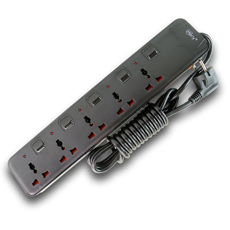 Picture of Multiplug Many Heavy Duty Black 5 Gang MTS-G251=2P/3m - multi plug