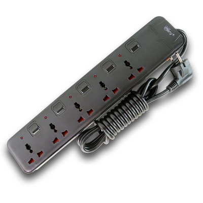 Picture of Multiplug Many Heavy Duty Black 5 Gang MTS-G251=2P/3m - multi plug