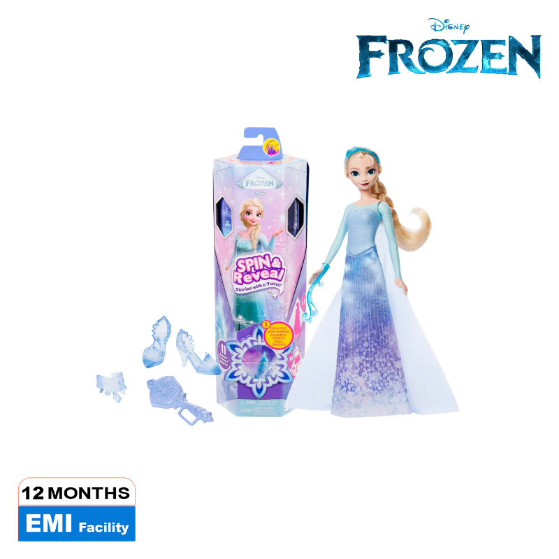 Picture of Disney Frozen JBG59 Spin & Reveal Elsa Fashion Doll & Accessories, Ages 3+