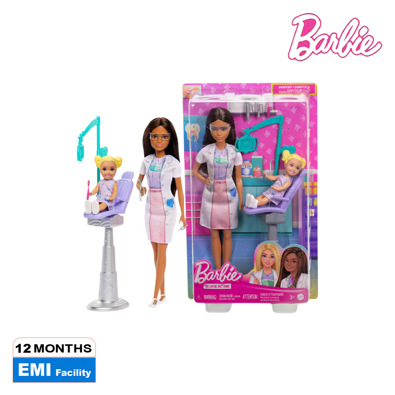 Picture of Barbie JCR75 Dentist Doll With Brunette Fashion Doll, Ages 3+