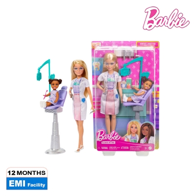 Picture of Barbie JCR74 Dentist Doll With Blonde Fashion Doll, Ages 3+
