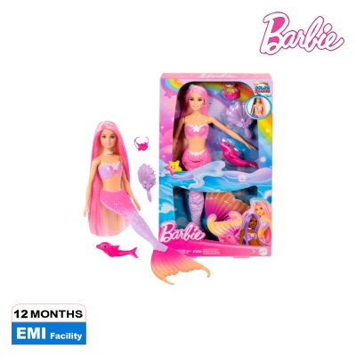 Picture of Barbie HRP97 Mermaid â€œMalibuâ€ Doll with Pink Hair & Styling Accessories, Ages 3+