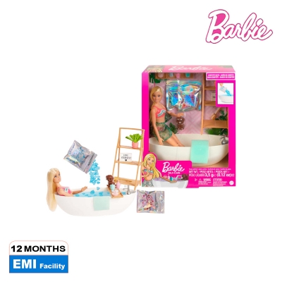 Picture of Barbie HKT92 Doll and Bathtub Playset with Puppy, Ages 3+