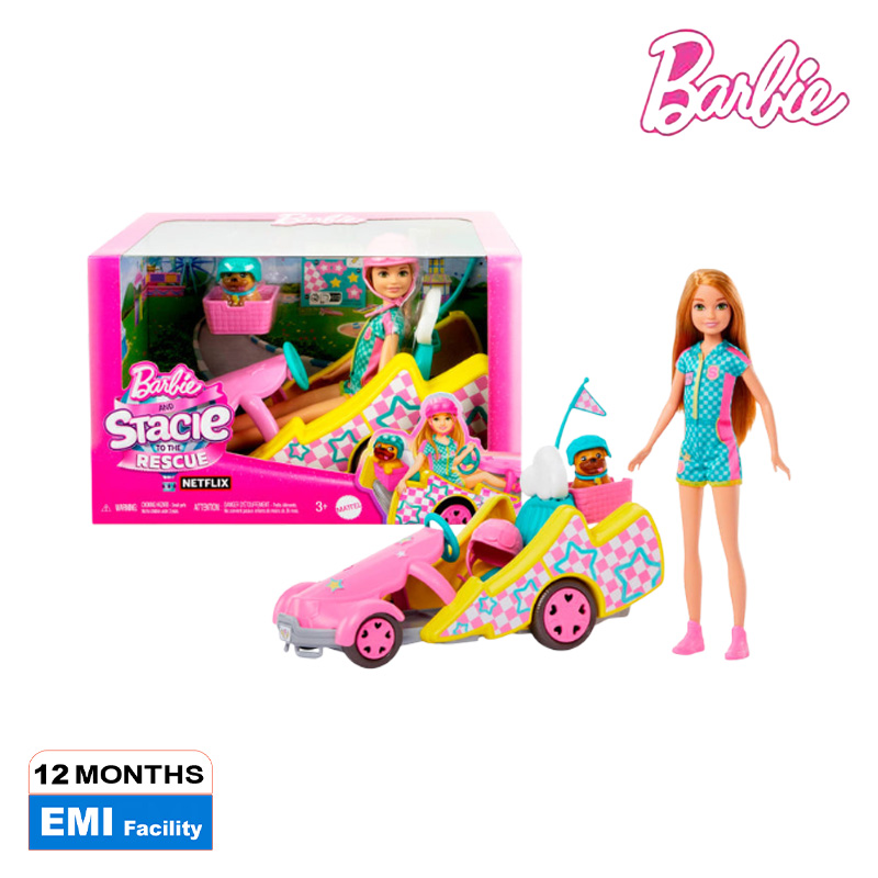 Picture of Barbie HRM08 Stacie Doll with Go-Kart Car with Rolling Wheels, Ages 3+