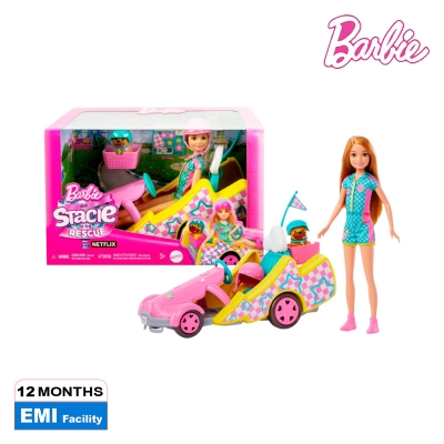 Picture of Barbie HRM08 Stacie Doll with Go-Kart Car with Rolling Wheels, Ages 3+