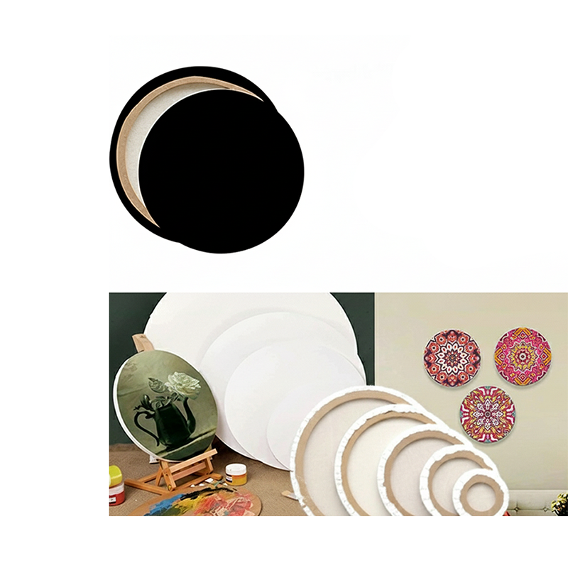 Picture of Round Canvas for Painting & Drawing 5, 6, 8, 10, 12, 16 Inches - White & Black Color