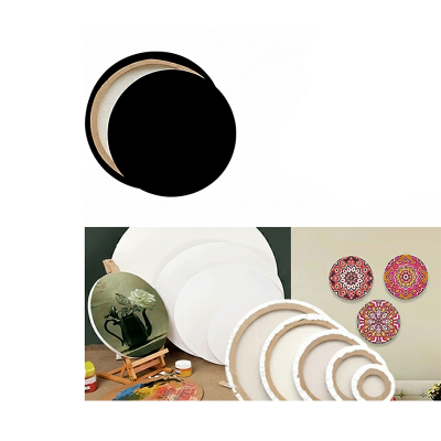 Picture of Round Canvas for Painting & Drawing 5, 6, 8, 10, 12, 16 Inches - White & Black Color