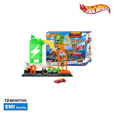 Picture of Hot Wheels HTN79 City Super Recharge Fuel Station (Damaged Box), Ages 5+