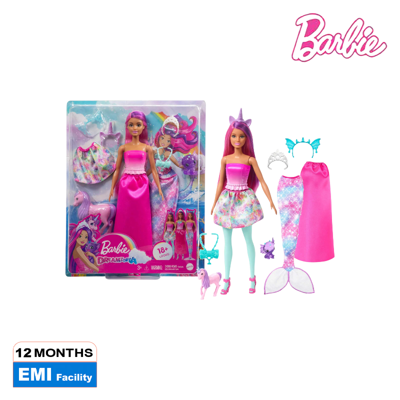 Picture of Barbie HLC28 Dress Up Doll with Fantasy Pets