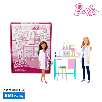 Picture of Barbie HJY95 Science Lab Playset With 2 Dolls, Lab Bench And Accessories