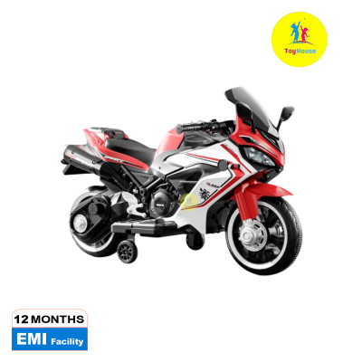 Picture of CE Unisex Kids Electric Ride-On Luxury Bike 400 – Battery Powered Vehicle with Wheel Drive, Music & LED Lights – Premium Plastic Body