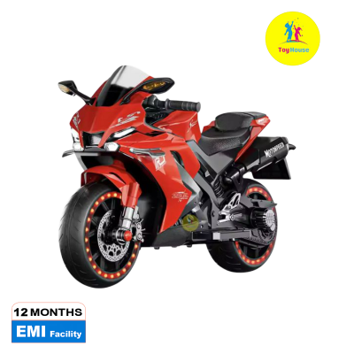 Picture of Kids Electric Ride-On Motorcycle QD1900SM – Rechargeable Battery Powered Motorbike with LED Lights & Music – Red – Imported from Hongkong