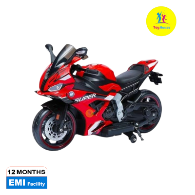 Picture of JN Creations 12V Kids Ride-On BMW S1000 RR Electric Bike 008 – Battery Operated Motorcycle with LED Wheels, Side Stand & Music – Red