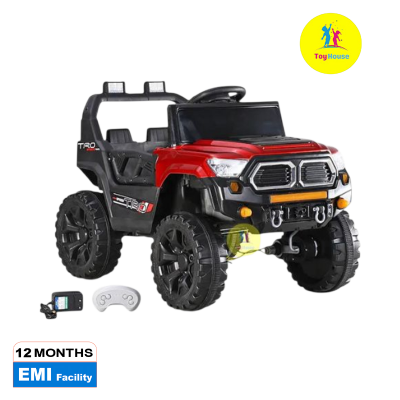 Picture of Fab N Funky Baby Glider 4x4 Electric Ride-On Jeep B508 – 12V Battery Operated Kids Car with Windshield Light, Bluetooth Music & Remote Control – Red