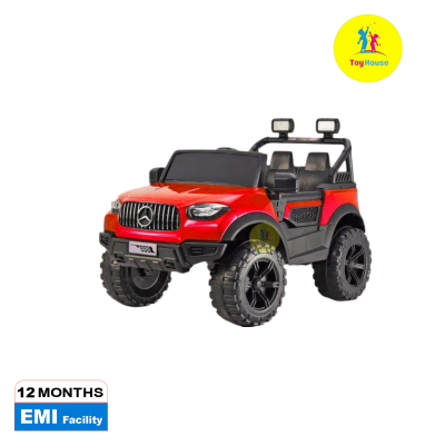 Picture of SHAKYA WORLD M-888 Electric Jeep for Kids – 12V Battery Ride-On Car with Bluetooth Music, LED Lights, Remote Control – Red SUV Car S106