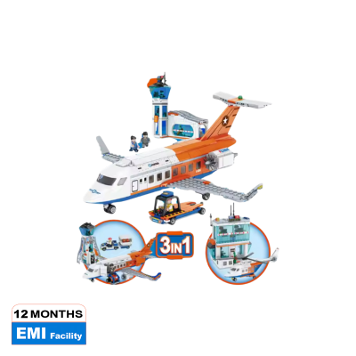 Picture of 3in1 City Series Aviation Cargo Plane Helicopter Airport Airbus Airplane Control Tower DIY Building Blocks Toy Set Kids Boy Gift KankongAgu