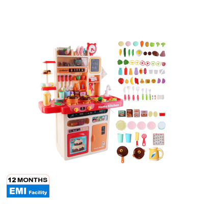 Picture of DIY Home Kitchen Pretend Play Set with With FREE Extra Rotation Egg Steamer, Multiple Compartment and Spraying Mist Premium Cooking Toy