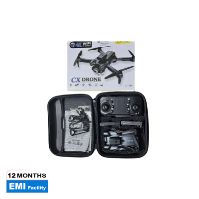 Picture of Drone CX Drone SKY -06 Ful Hd Dual camera Drone V.2 2023 With Bag, WiFi FPV Drone with 4K HD Front Camera and 480P Bottom Camera, Foldable RC Qudcopter with Headless Mode, Altitude Hold, Storage Bag, drone camera, camera drone, mini drone camera, drone ca